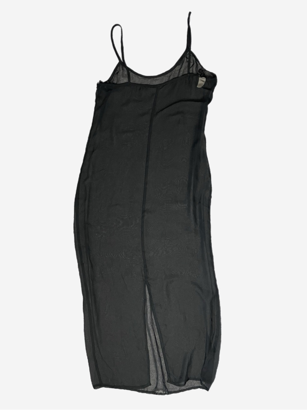 Vintage 90s Unbranded Black sheer chiffon maxi slip dress soft romantic L/XL - Picture 7 of 9